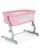 Lazy Buddy Baby Bassinet Bedside Sleeper, Pink Bassinet Crib For Baby, Infant, Newborn, Girls, Adjustable Height