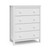 Storkcraft Alpine 4 Drawer Modern Vertical Dresser White Finish