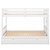 Twin Over King/twin Bunk Bed With Trundle, Wooden Bunk Bed With Ladder And Safety Rail, Convertible Down Bed With Pull-out Multi-functional Trundle For 4 People, White