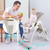Infans Baby Foldable Convertible High Chair W/wheels Adjustable Height Gray