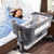 Bedside Bassinet For Baby, Infant Bed Side Bassinets Sleeper With Breathable Net, Co Sleeper Bedside Crib Attaches To Bed, Grey