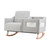 Second Story Home Emerson Upholstered Nursery Rocker & Rocking Bassinet- Gray