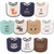 Hudson Baby Infant Boy Cotton Terry Drooler Bibs With Fiber Filling 10pk, Raccoon, One Size