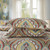 Wannatoo Comforter Cotton Bedding Set With Shams, Brown Damask, King