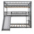 Anysun Triple Bunk Bed With Slide,full-over-full-over-full Triple Bed Frame With Built-in Ladder And Guardrails Slide For Kids,gray