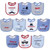 Hudson Baby Infant Boy Cotton Terry Drooler Bibs With Fiber Filling 10pk, Handsome Eyes, One Size