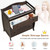 3 Drawer Baby Changing Table Infant Diaper Changing Station W/ Safety Belt Brown