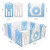 Tobbi 14 Panel Foldable Baby Playpen, Baby Safety Play Yard Kids Activity Centre