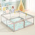 Pkinoicy Playpen With Mat, 59x59x27inch Grey Baby Playpen For Babies And Toddlers, Extra Large Baby Playpen With Mat