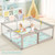 Pkinoicy Playpen With Mat, 59x59x27inch Grey Baby Playpen For Babies And Toddlers, Extra Large Baby Playpen With Mat