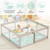 Pkinoicy Playpen With Mat, 59x59x27inch Grey Baby Playpen For Babies And Toddlers, Extra Large Baby Playpen With Mat