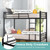 Metal Bunk Beds, Dfito Modern Twin Over Twin Bunk Beds With Safety Guard Rails And 1 Side Ladders,separate Into 2 Twin Beds, Twin Bed Frame No Box Spring Needed For Office Dorm/school/home,black,dj59