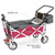Creative Outdoor Products Push Pull Silver Series Plus Folding Wagon Stroller With Canopy-pink