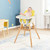 Babyjoy 3 In 1 Convertible Wooden High Chair Baby Toddler W/ Cushion Yellow