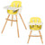 Babyjoy 3 In 1 Convertible Wooden High Chair Baby Toddler W/ Cushion Yellow