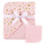 Hudson Baby Infant Girl Cotton Hooded Towel And Washcloth 2pc Set, Pink Gold Star, One Size