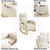 Syngar Modern Rocking Chair, Upholstered Fabric Accent Rocker Chair Solid Wood Curved Base High Back Nursery Armchair Single Sofa Chair With 2 Side Pocket For Living Room, Bedroom, Office, Beige