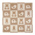 Tadpoles 16 Pc Soft Eva Foam Playmat Set Teddy & Friends, 50"x50", Brown