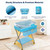 Baby Changing Table Folding Diaper Changing Station W/ Safety Belt & Wheels Blue