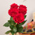 Fresh-cut Rose Flower Bunch, 5 Stems, Colors Vary