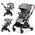 Gymax 2-in-1 Convertible Baby Stroller Pushchair Aluminum W/ Adjustable Canopy Grey