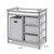 Costway Gray Infant Baby Changing Table W/3 Basket Hamper Diaper Storage Nursery