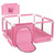 Baby Playpen For Toddler, Kids  Playard, Indoor & Outdoor Kids Activity Center, Sturdy Safety Play Yard With Soft Breathable Mesh, Playpen For Babies(pink,50”×50”)
