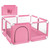 Baby Playpen For Toddler, Kids  Playard, Indoor & Outdoor Kids Activity Center, Sturdy Safety Play Yard With Soft Breathable Mesh, Playpen For Babies(pink,50”×50”)