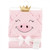 Hudson Baby Infant Girl Cotton Animal Face Hooded Towel, Pig, One Size
