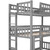 Triple Bunk Beds With Slide For Kids, Twin-over-twin-over-twin Wood Triple Bed For Boys Girls Teens, Wood Twin Bed Frame With Built-in Ladder And Guardrails, Grey