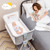 Babyjoy Baby Bed Side Crib Portable Adjustable Infant Travel Sleeper Bassinet Light Grey