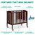 Dream On Me 3-in-1 Folding Portable Mini Crib, Espresso