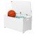 Zimtown Top Wooden Kids Toy Chest Bench Cabinet With 2 Safety Hinges For Nursery, Playroom, White