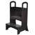 Hembor Kids Kitchen Step Stool Wooden Standing Stool With Safety Handles, Black