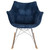 Leisuremod Willow Mid-century Velvet Eiffel Base Rocking Chair In Navy Blue
