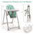 Gymax Baby High Chair Folding Baby Dining Chair W/ Adjustable Height & Footrest Green