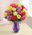 1-800-flowers Two Dozen Assorted  Roses With Purple Vase