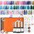 Modelones 33pcs Gel Nail Polish Kit,20 Colors Soak Off Gel Polish Set With No Wipe Top Coat Glossy & Matte Base Coat/solid Glitter Powder & Sequin/nail Brushes/nail Art Manicure Diy Salon Christmas
