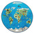 Delta Children Kids World Map Round Area Rug, 39-inch, Blue