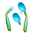 Hemoton 1 Set Baby Utensils Spoon Fork Children Feeding Training Tableware (blue, Green)