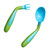 Hemoton 1 Set Baby Utensils Spoon Fork Children Feeding Training Tableware (blue, Green)