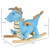 Tomshine Kids Plush Ride-on Rocking Horse Toy Dinosaur Ride Rocking Chair With Realistic Sounds For Child 18-36 Months - Blue