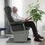 Gymax Wood Glider & Ottoman Cushion Set Baby Nursery Rocking Chair Dark Grey