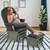 Gymax Wood Glider & Ottoman Cushion Set Baby Nursery Rocking Chair Dark Grey