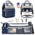 Merece Diaper Bag Backpack With Changing Station, Waterproof Multi-functional Unisex Baby Pack & Usb Charging Port-blue