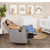 Evolur Raleigh Reclining Rocker Glider With Back Massager In Light Grey