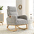 Syngar Rocking Chair, Upholstered Fabric Nursery Chair, Nursery Glider With High Back And 2 Side Pockets, Rocking Chairs With Wood Curved Base, Glider Chair For Nursery, Living Room, Home Office