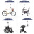 Vonter Bicycle Mount Holder Umbrella Bar Holder Wheelchair Baby Chair Bike Umbrella Frame Stand Handle Umbrella Connector Stroller Holder Moped Bike Mount Holder For Sunny Rain Umbrella