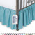 Ruffled Bed Skirt With Split Corners - Full, Aqua, 21" Drop Dust Ruffle- Blissford