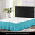 Ruffled Bed Skirt With Split Corners - Full, Aqua, 21" Drop Dust Ruffle- Blissford